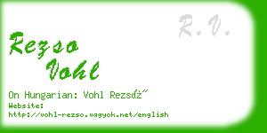 rezso vohl business card